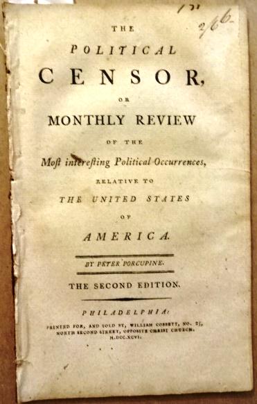 1796 The Political Censor Thomas Paine (1 of 3)