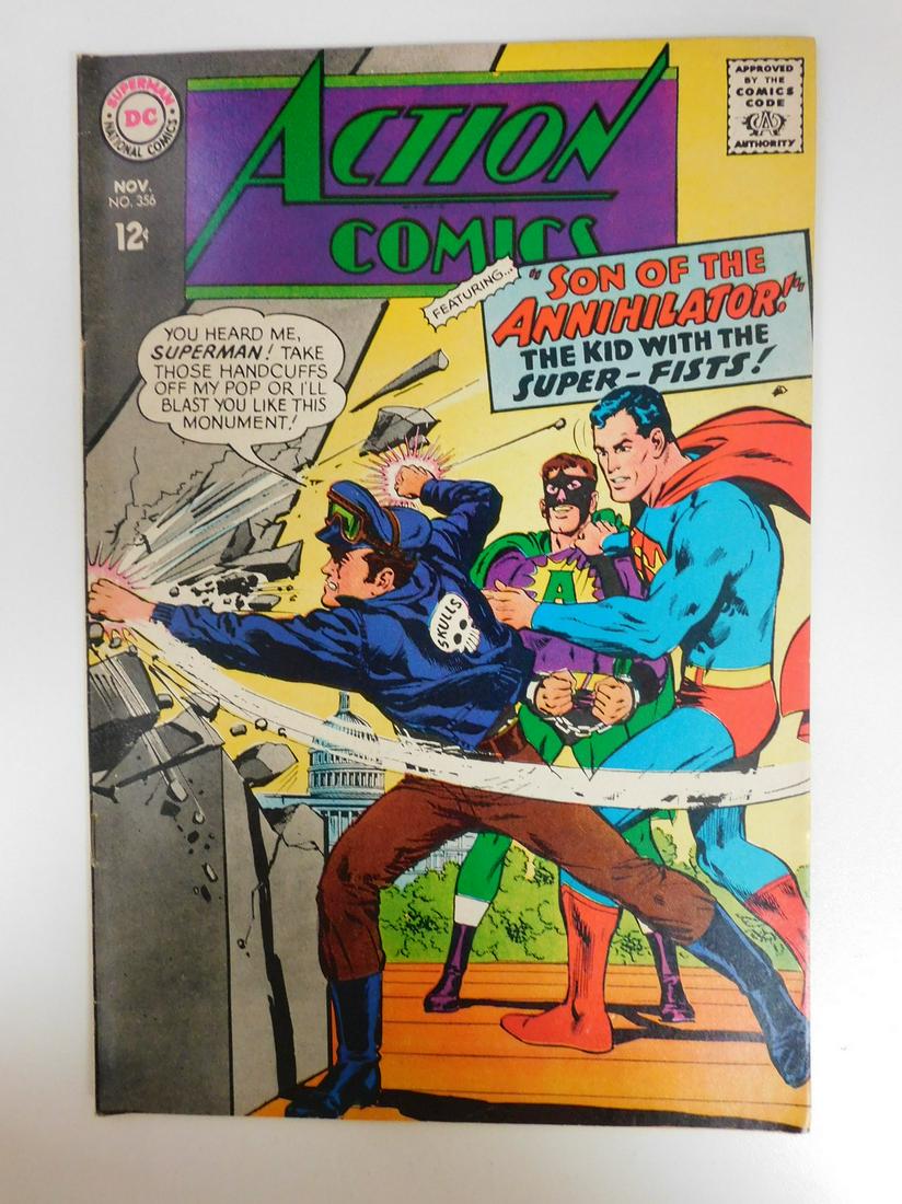 Action Comics #356: No Reserve! Action Comics #356: FN- Shipping: Individual Comics: Flat-rate of $9.99 (1-8 comics) or $19.99 (9+ comics) to anywhere within the contiguous U.S. International: Foreign shipping rates are 
