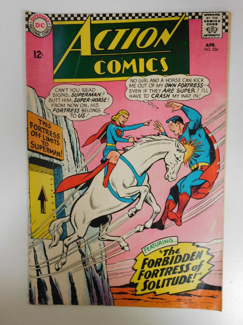 Action Comics #336: No Reserve! Action Comics #336: VG/FN Shipping: Individual Comics: Flat-rate of $9.99 (1-8 comics) or $19.99 (9+ comics) to anywhere within the contiguous U.S. International: Foreign shipping rates ar