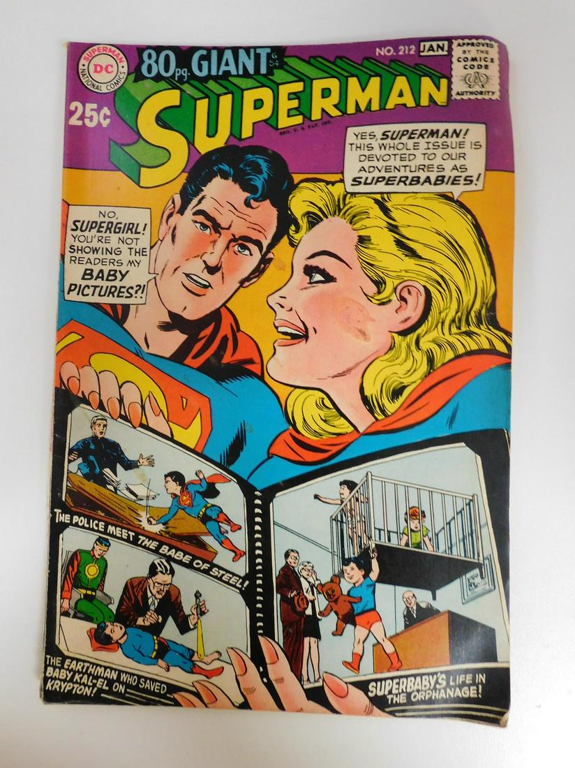 Superman #212: No Reserve! Superman #212: VG Shipping: Individual Comics: Flat-rate of $9.99 (1-8 comics) or $19.99 (9+ comics) to anywhere within the contiguous U.S. International: Foreign shipping rates are determ