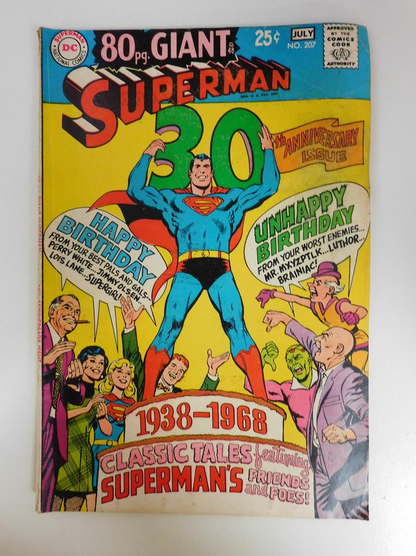 Superman #207: No Reserve! Superman #207: VG+ Shipping: Individual Comics: Flat-rate of $9.99 (1-8 comics) or $19.99 (9+ comics) to anywhere within the contiguous U.S. International: Foreign shipping rates are deter