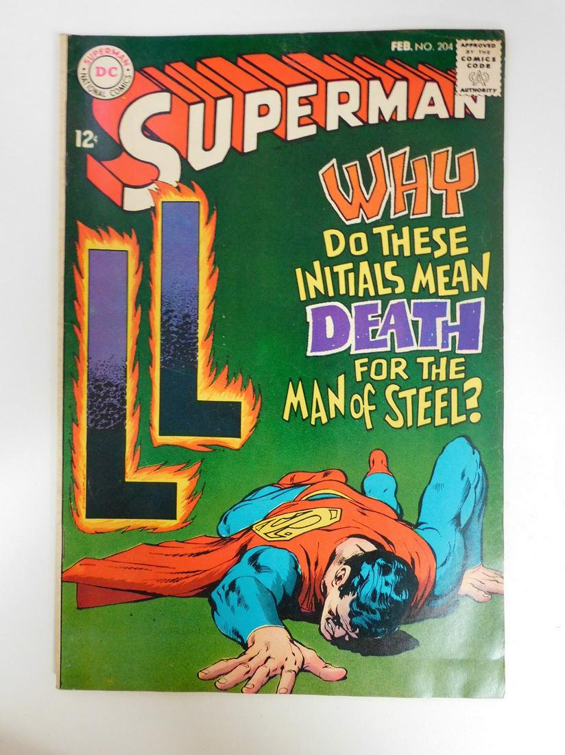 Superman #204: No Reserve! Superman #204: FN Shipping: Individual Comics: Flat-rate of $9.99 (1-8 comics) or $19.99 (9+ comics) to anywhere within the contiguous U.S. International: Foreign shipping rates are determ