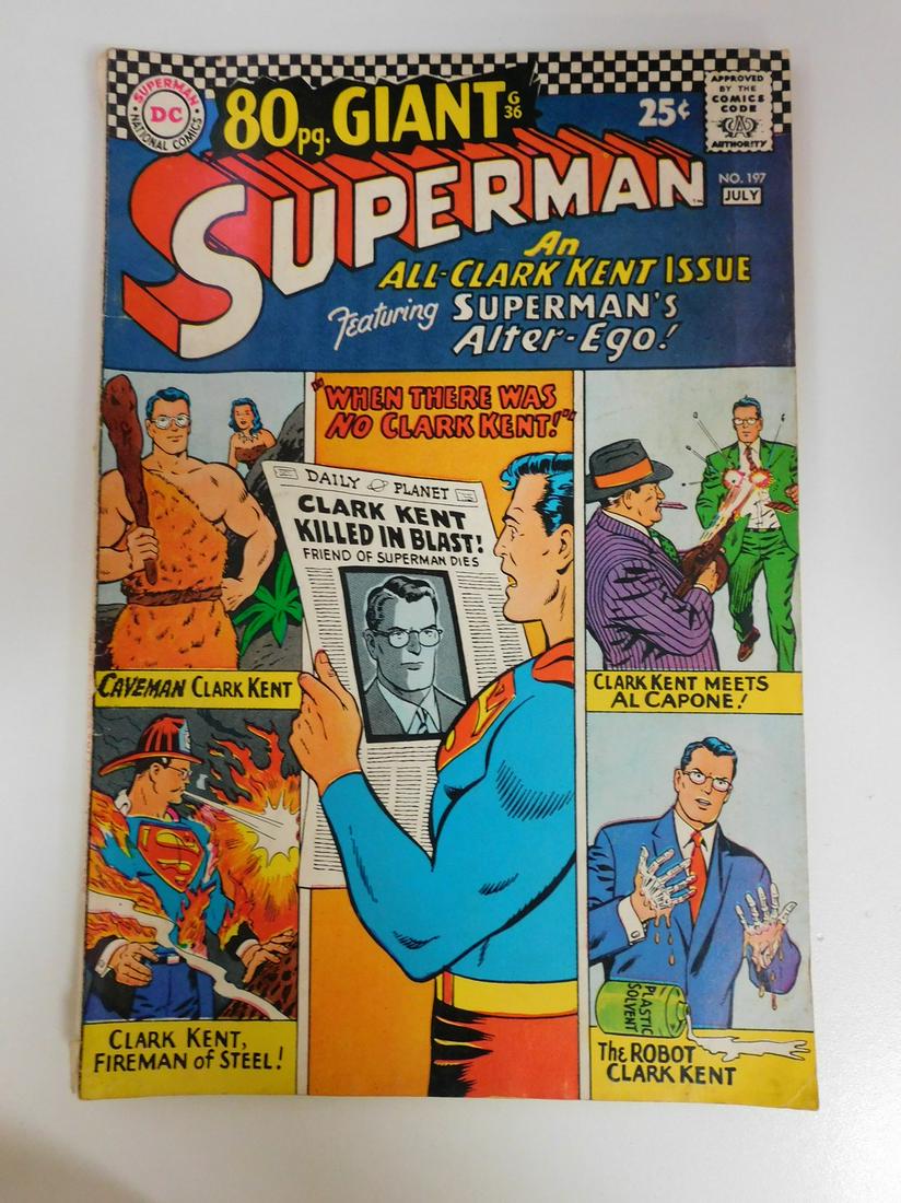 Superman #197: No Reserve! Superman #197: GD/VG Shipping: Individual Comics: Flat-rate of $9.99 (1-8 comics) or $19.99 (9+ comics) to anywhere within the contiguous U.S. International: Foreign shipping rates are det