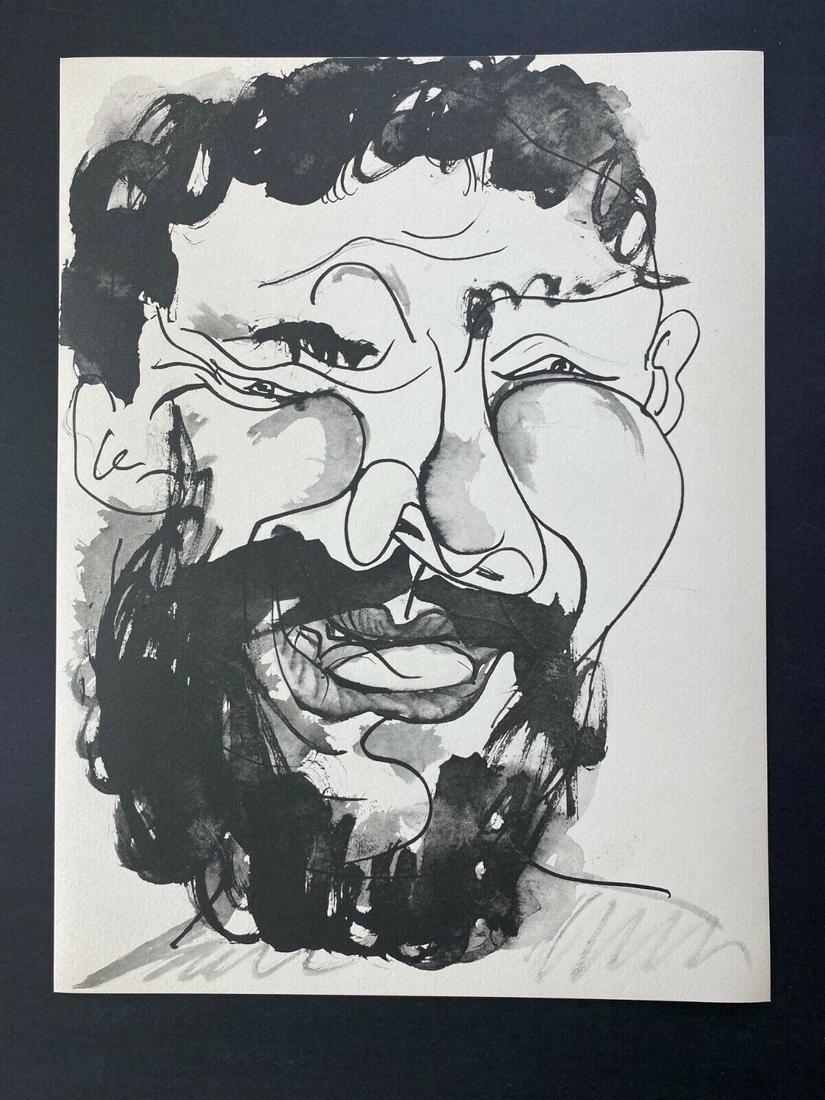 Pablo Picasso Original 1957 Lithograph 26/266: This is the Highly Collectable and Scarce Pablo Picasso "Man's Face Smiling with Black Beard" Original Lithograph From " En Marge du Buffon" Portfolio. "On the Fringes of Bufffon " in French. Edition 
