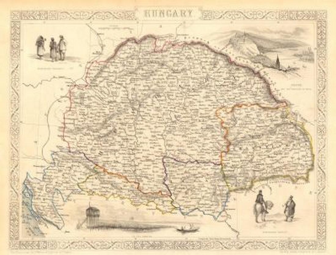 HUNGARY. Buda/Pesth view. Banat Sclavonia Transylvania. (1 of 2)