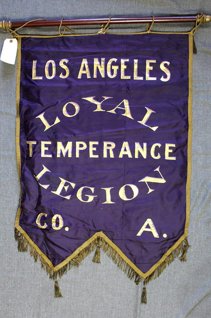 Los Angeles- Loyal Temperance Legion (c.1900's) 29" x: Los Angeles- Loyal Temperance Legion (c.1900's) 29" x 38" Original US Temperance Banner Please refer to the attached image for a detailed view of this original vintage poster. Reserve: $316.00 Shippin