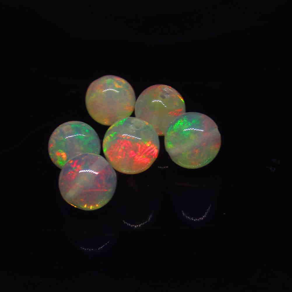 4.83 Ctw Natural 6 Drilled Fire Opal Ball Beads (1 of 2)