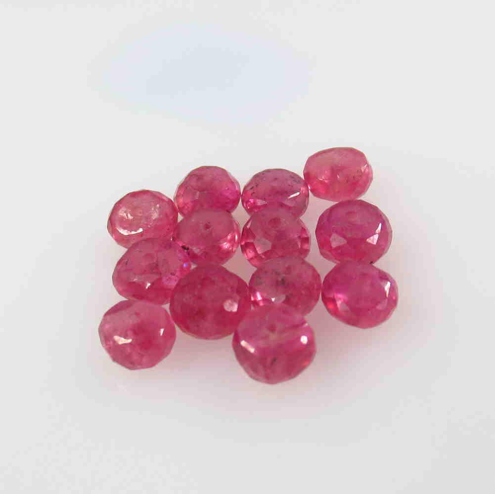 12.38 Ctw Natural 13 Mozambique Red Ruby Round Beads (1 of 2)