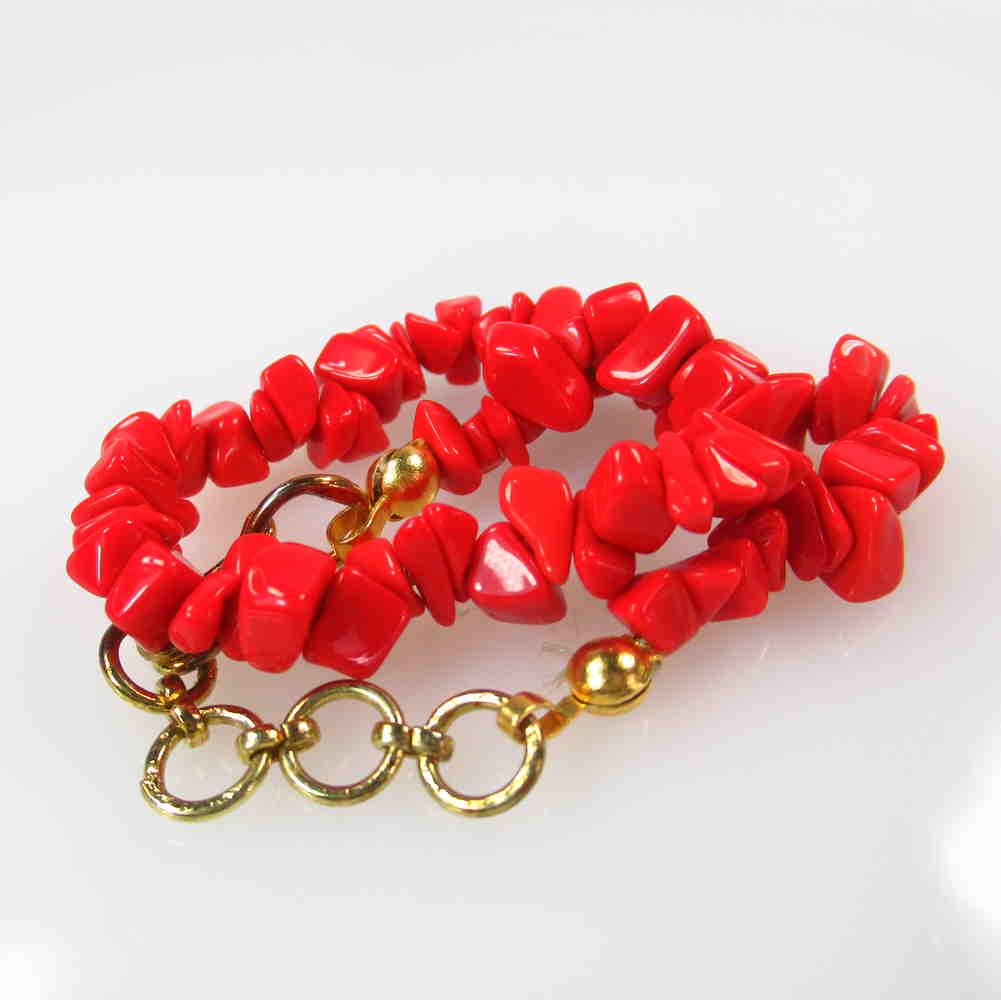 31.19 Ctw Natural 80 Japanese Red Coral Bracelet (1 of 2)