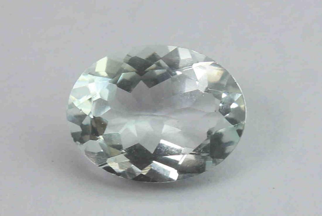 1.48 Natural White Beryl: No Reserve! Title: 1.48 Natural White Beryl Additional Information: Gemstone : Natural White BerylWeight : 1.48 caratDimensions : 9x6.9x4 mmShape : Oval CutColor : Light BlueTreatment : No TreatmentTr