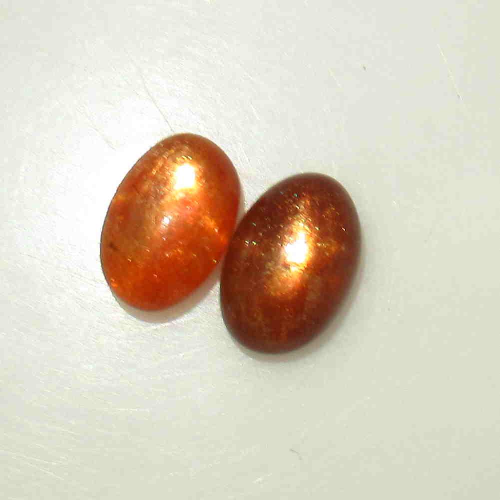 4.97 Ct Natural Orange Sunstone Oval Pair: No Reserve! Title: 4.97 Ct Natural Orange Sunstone Oval Pair Stone Clarity: Opaque Gemstones: Natural Sunstone Carat Weights: 4.97 Size/Dimensions: 11.00 x 7.50 x 5.00 mm / 2 PC's Additional Informati