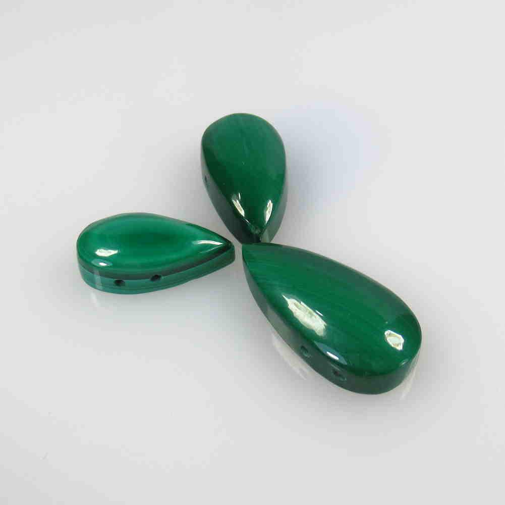 36.11 Ct Natural 3 Green Malachite Pear Set (1 of 2)