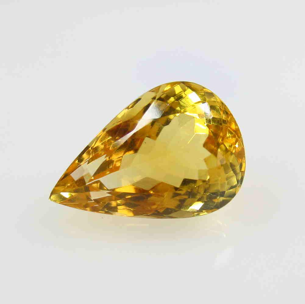 9.64 Ct Natural Yellow Citrine Pear Cut (1 of 2)
