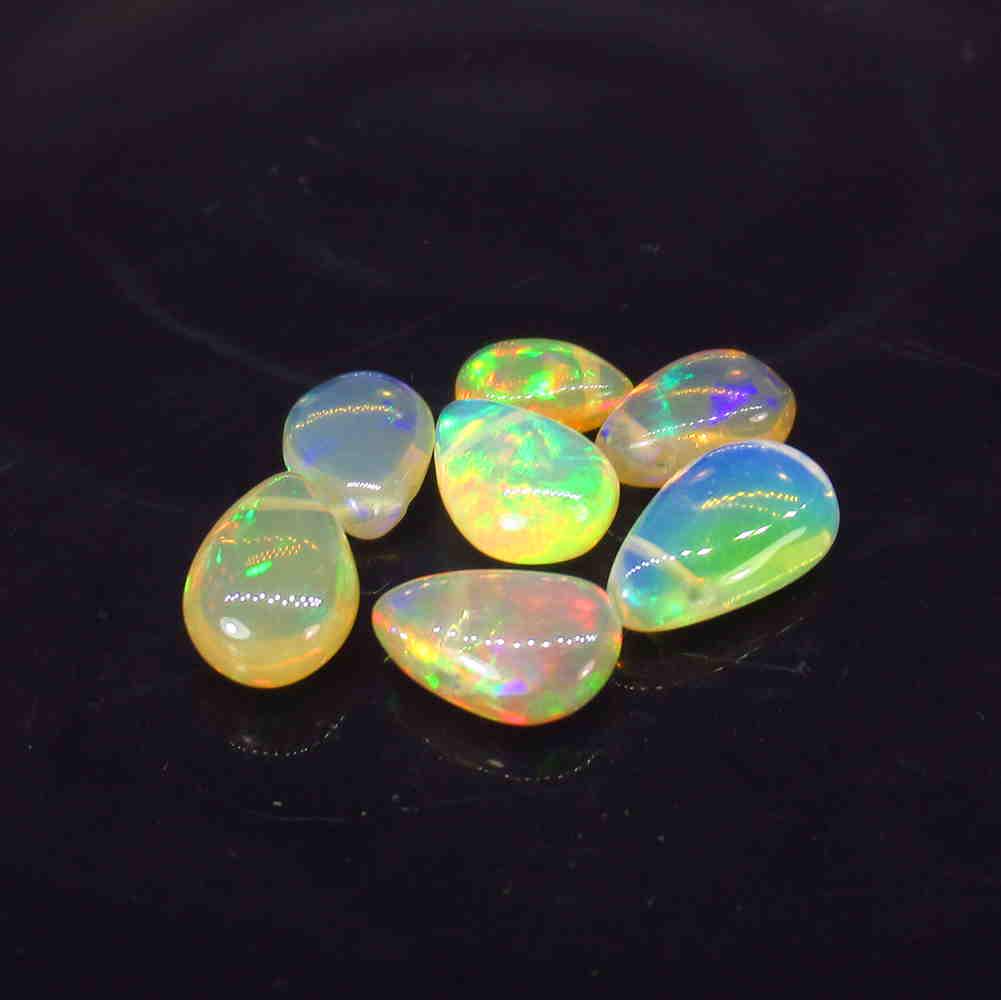 5.41 Ct Natural 7 Drilled Multi-Color Fire Pear Opal (1 of 2)