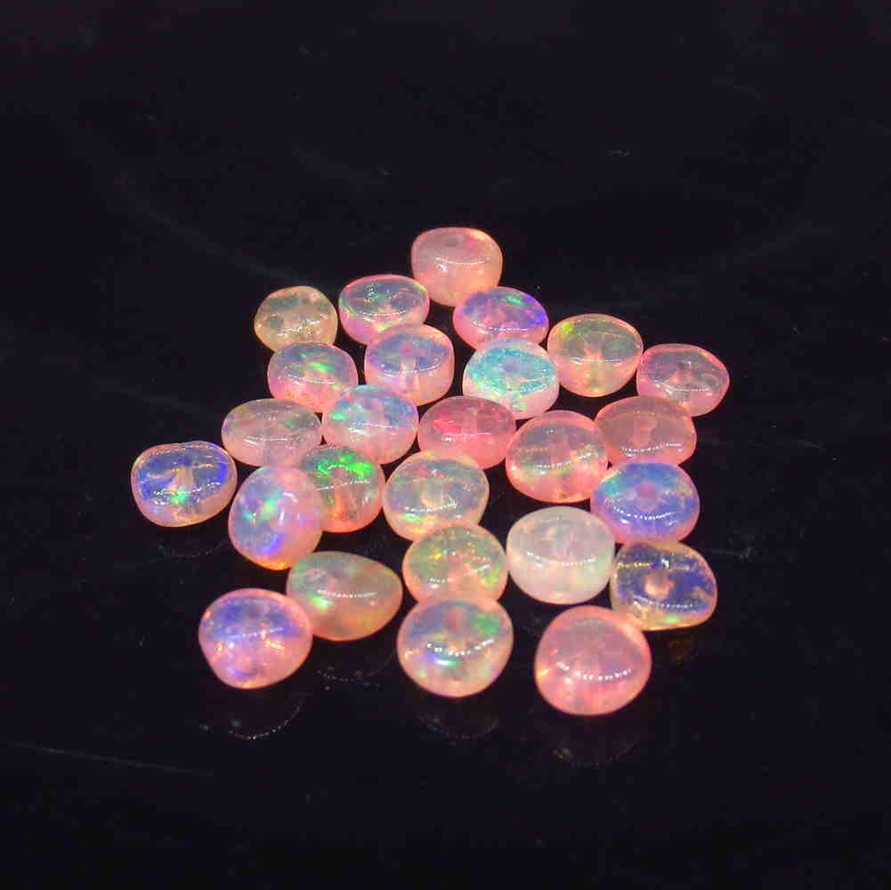 3.72 Ct Natural 27 Drilled Pink Fire Opal Beads (1 of 2)