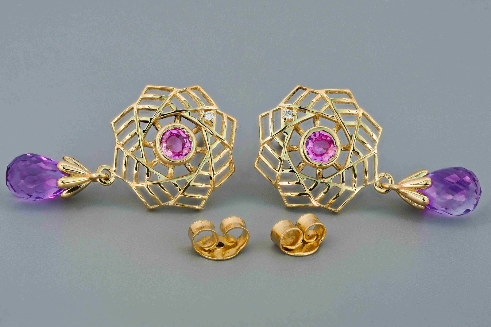 Amethysts briolettes earrings (1 of 6)