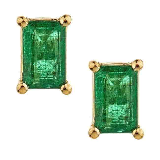 14k Yellow Gold Emerald Earrings (1 of 3)