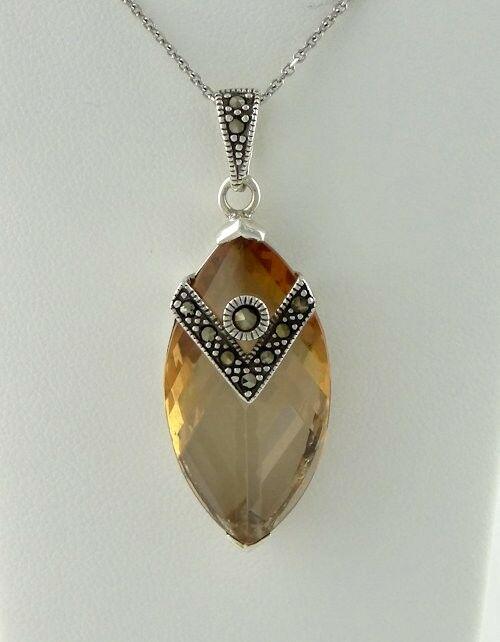 925 STERLING SILVER 28x15mm CUSTOM MARQUISE PEACH CZ (1 of 6)