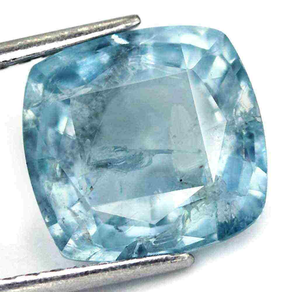 4.22Ct Natural Cushion Facet Ocean Blue Aquamarine (1 of 3)