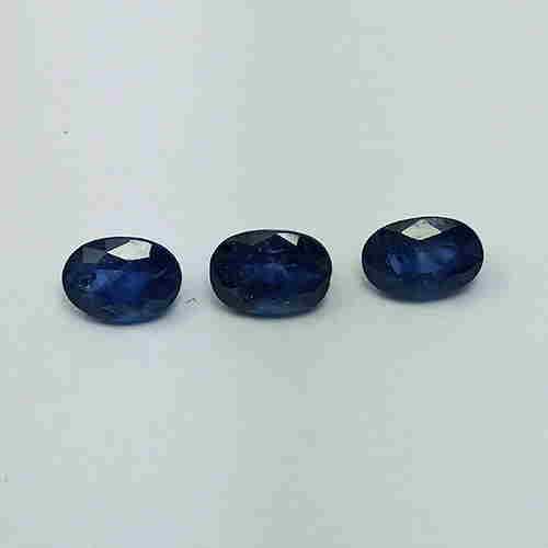 3 PCS 3.50 CTS NATURAL AFRICAN BLUE SAPPHIRE OVAL SHAPE (1 of 4)