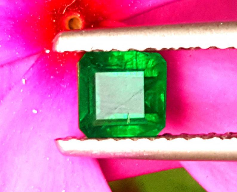 0.90 Carats Natural Rare Swat deep color Emerald: Materials Gemstone, Emerld Dimensions Carat weight: 0.90 Description 0.90 Carats Natural Rare Swat deep color Emerald gemstone From Pakistan Weight : 0.90 Carats Size : 5 x 5 x 4 mm Origin : Pakistan 