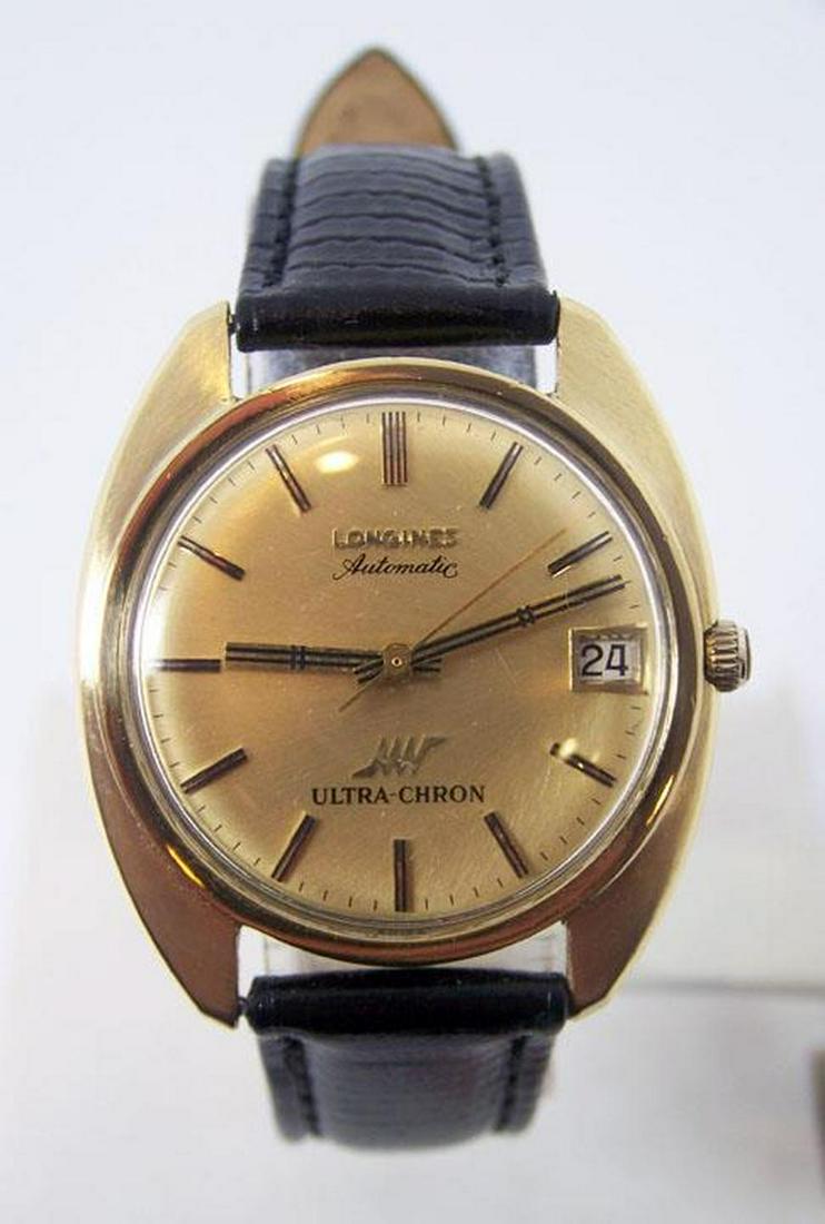 Vintage Solid 18k LONGINES ULTRA-CHRON Automatic Watch: Description Sold! Vintage 18k Yellow Gold LONGINES ULTRA-CHRON Automatic MenÂ’s watch 1960s Ref. 2893 Cal.431 in Excellent condition This Mens LONGINES watch is Swiss made. Great present for yourse