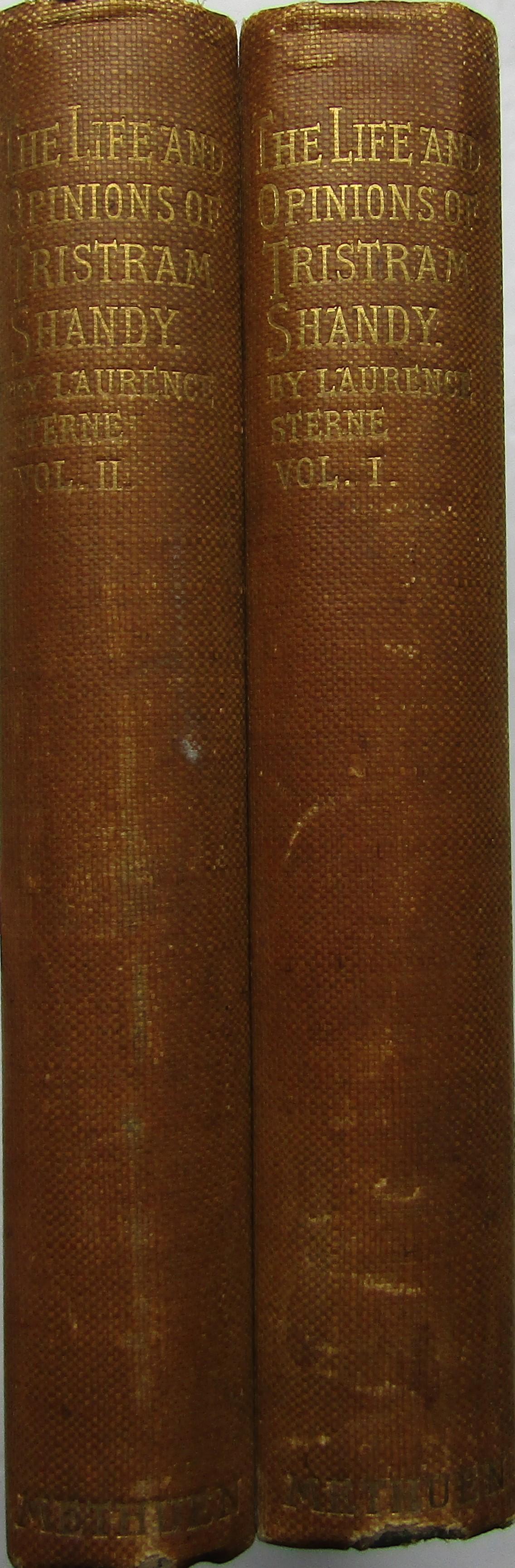 The Life and Opinions of Tristam Shandy, Gentleman.: "2 volumes. Publishers green cloth with gilt title to spine. Untrimmed with some uncut pages. Volume I. xxxi