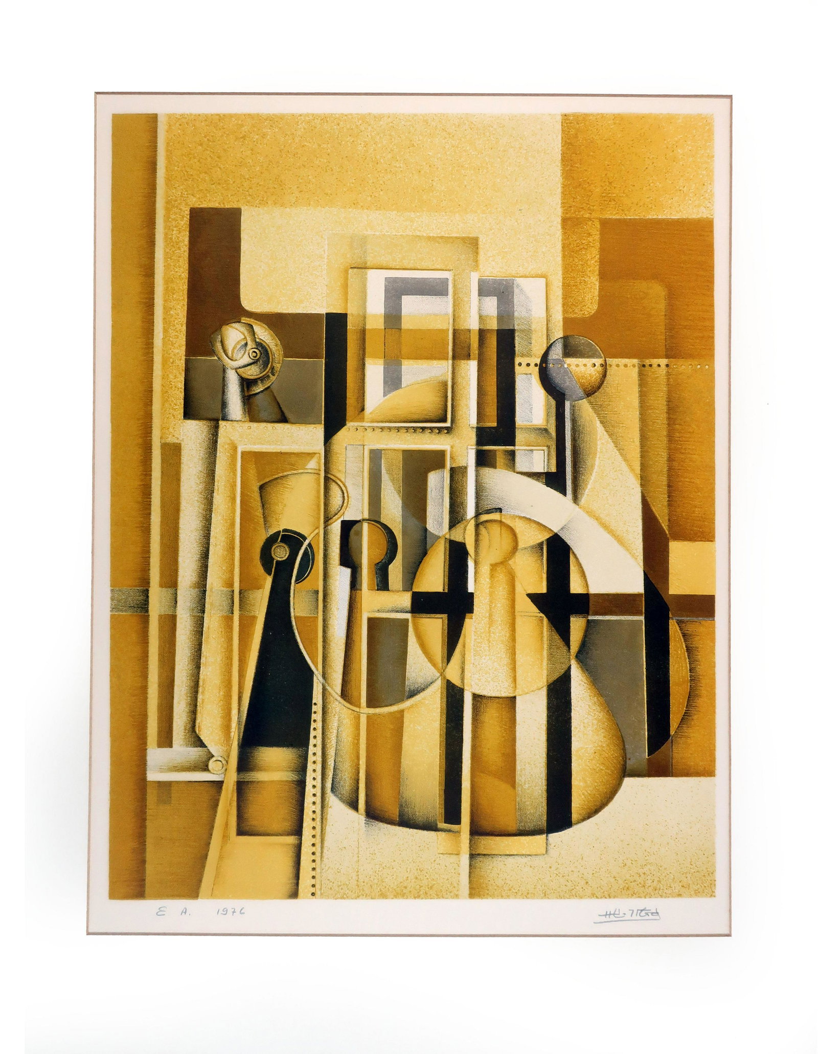 1970s Abstract Cubist Print (1 of 7)