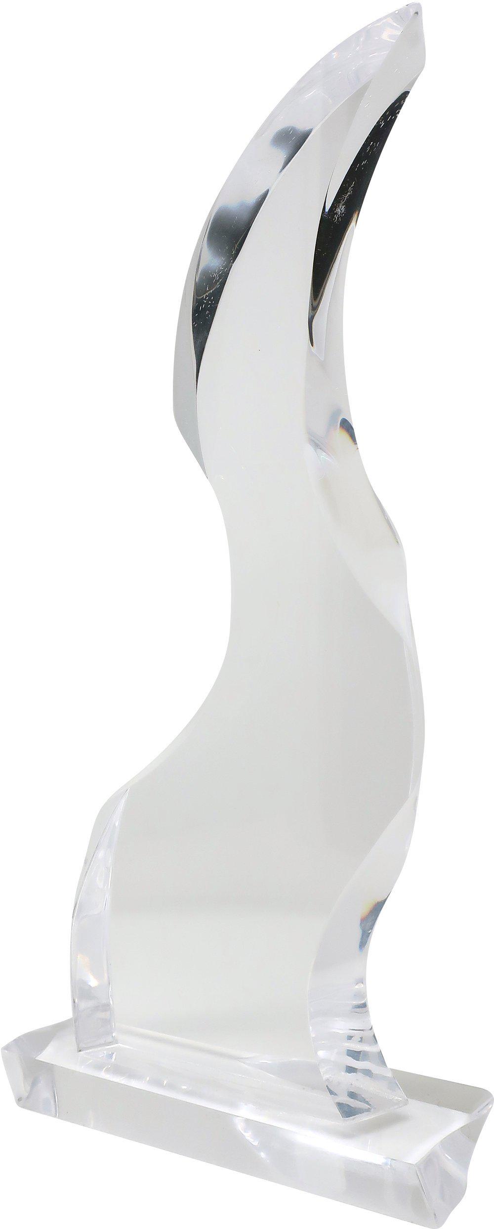 1970s Vintage Lucite Sculpture: A vintage Lucite sculpture in the style of Hivo Van Teal and Shlomi Harami. Tapering up to a point, the irregular shaping and faceting on this sculpture and its base resemble an icicle. In excellent v