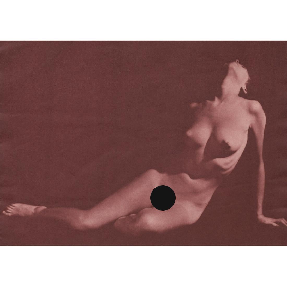 BRUNO OF HOLLYWOOD - Nude: Artist: BRUNO OF HOLLYWOOD Print Title: Nude Medium: Brown-tone Sheet-fed Gravure Printing Date: 1940's Printed in the USA Image Size approx: 8 X 10.25 inches Bruno Bernard (1911-1987) was one of the