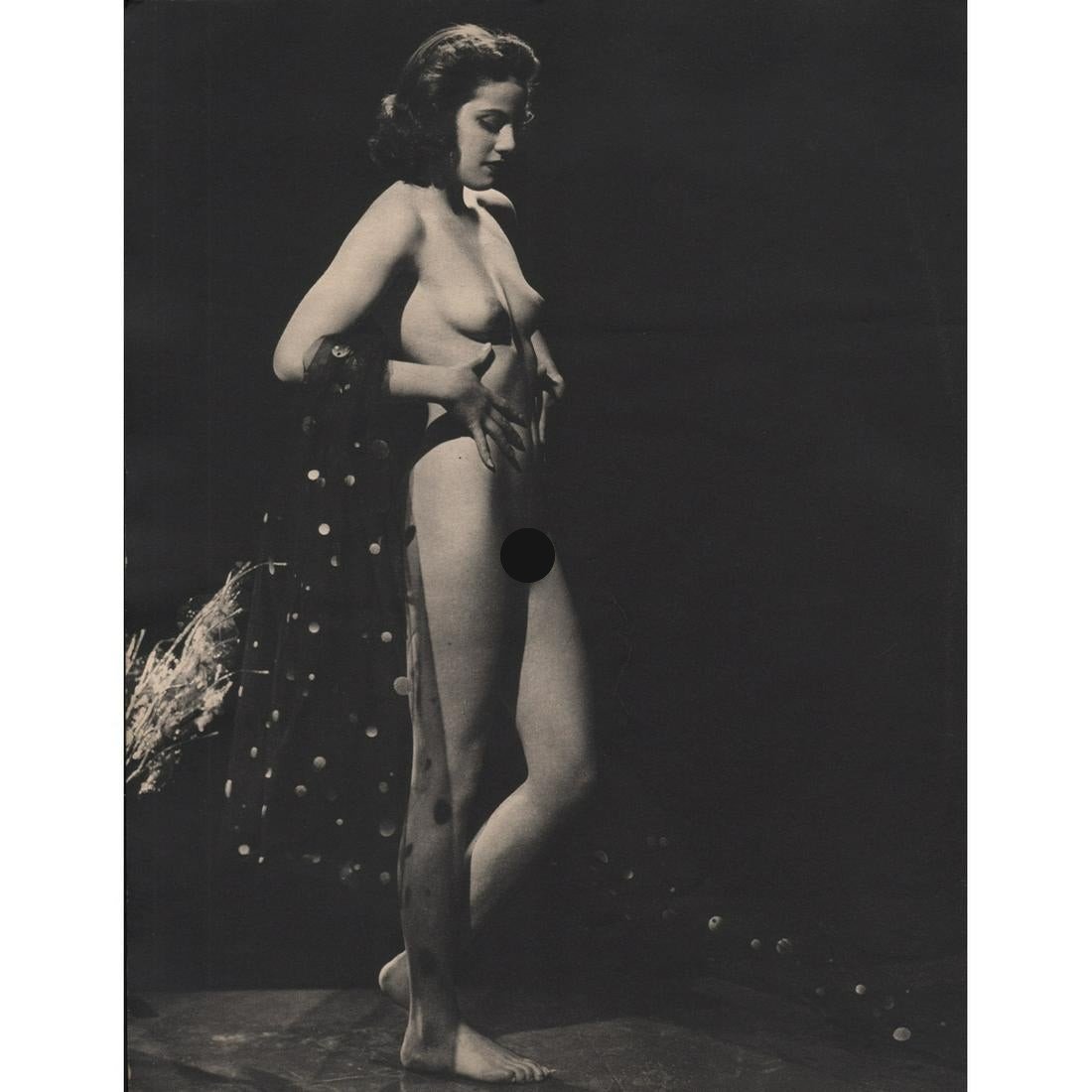 BRUNO OF HOLLYWOOD - Nude: Artist: BRUNO OF HOLLYWOOD Print Title: Nude Medium: Sheet-fed Gravure Printing Date: 1940's Printed in the USA Image Size approx: 10.5 X 8 inches Bruno Bernard (1911-1987) was one of the best known g