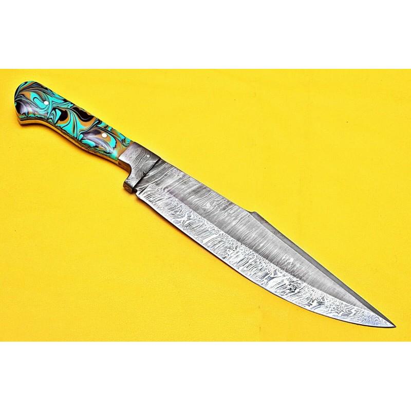 Bowie damascus steel knife exclusive pattern: Knife "Kashton" Damascus knives are very durable, look great and keep sharpness perfectly. Damascus steel has high quality contents to give it an excellent edge and sharp cutting ability. The blade re