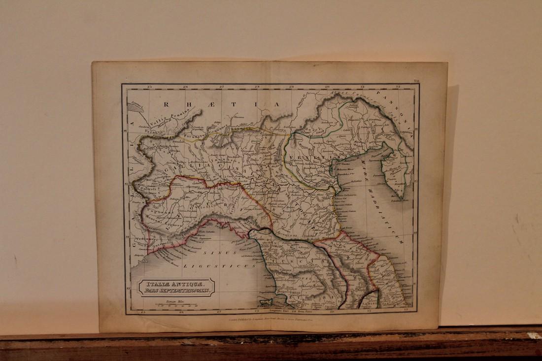 1801 Map of Italy: Author: Hall Title: 1801 Map of Italy Medium: Ink on Paper Dimensions: 10.5"X8.5" Description: Map of Ancient Italy dated 1801. Part of the Atlas of Ancient Geography by Samuel Butler. Engraved by S. 
