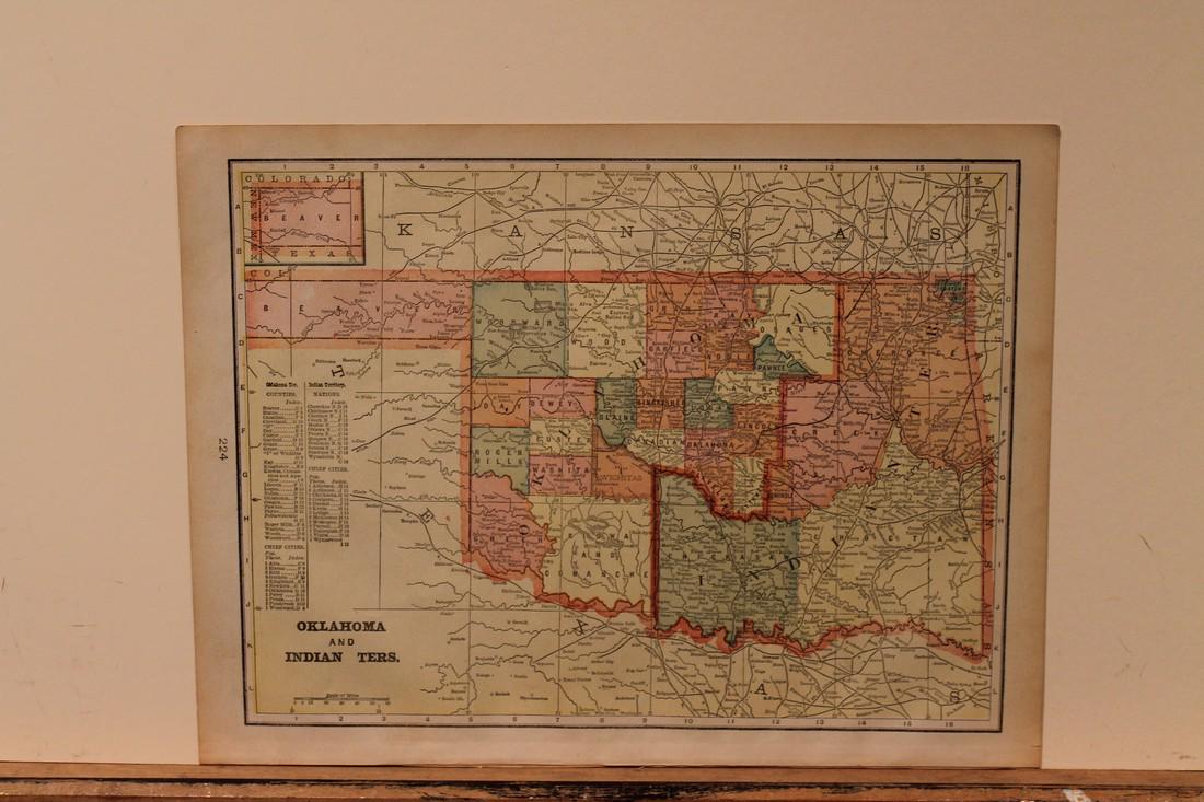 1889 Map of Oklahoma and the Indian Territory (1 of 3)