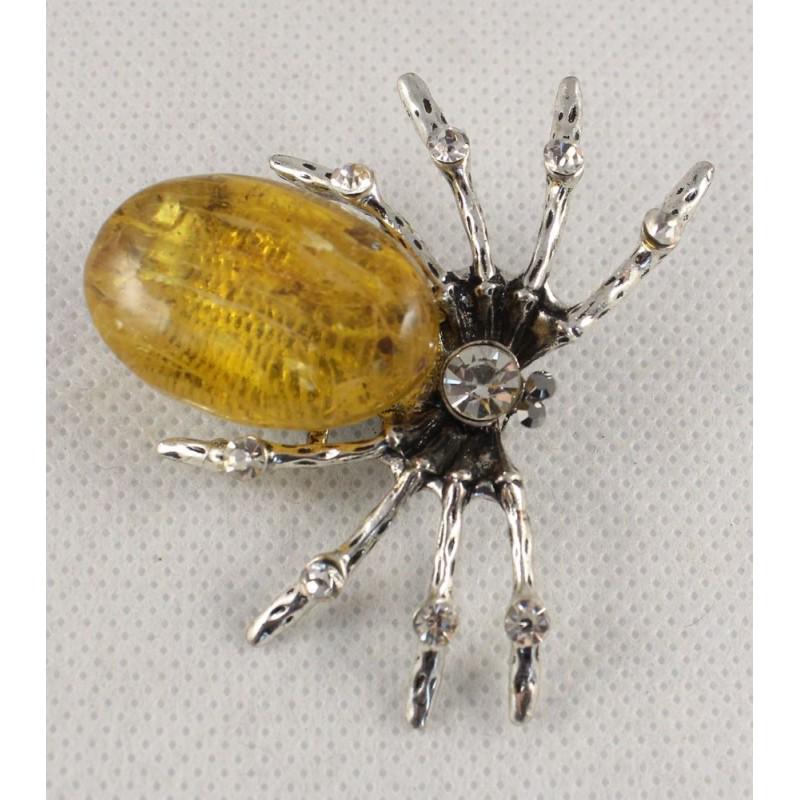 17 g. 100% natural Baltic amber brooch spider metal (1 of 10)