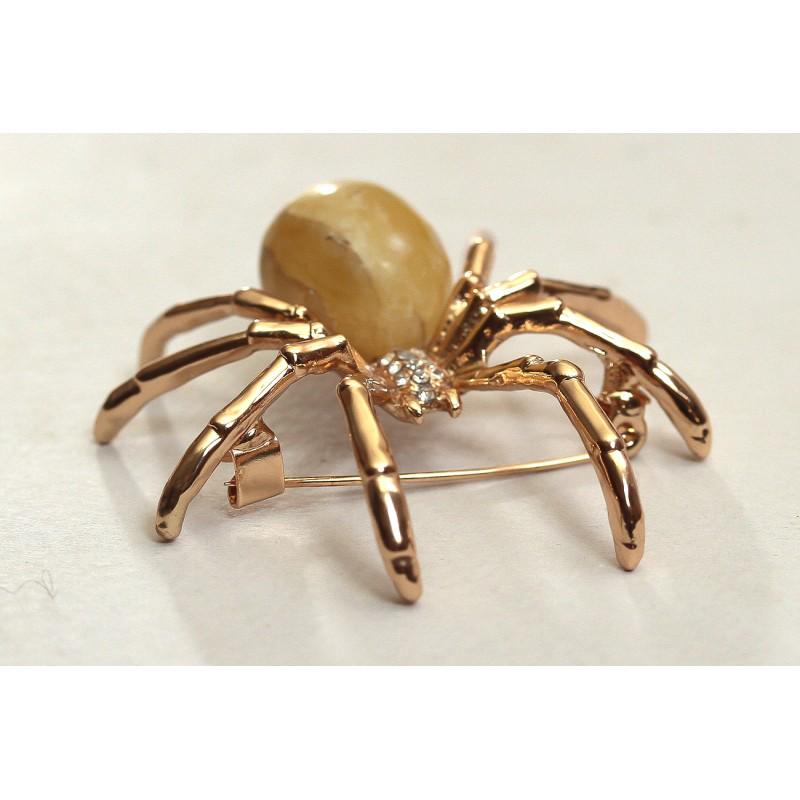 Natural Baltic amber brooch spider crystals (1 of 10)