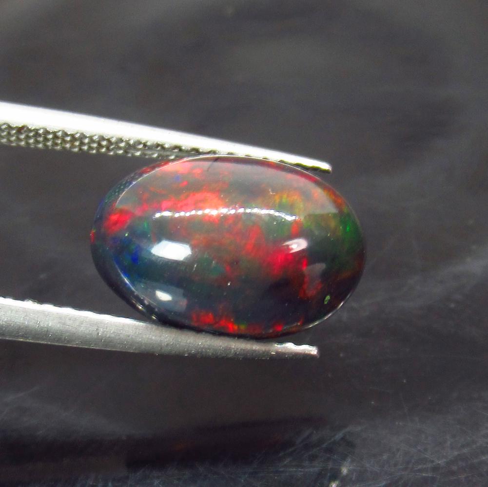 2.82 Ct Natural Ethiopian Black Fire Opal Oval Cab (1 of 2)