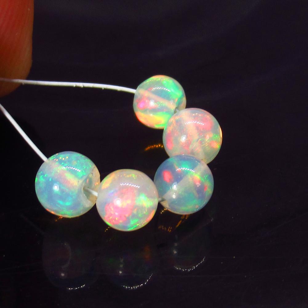3.53 Ct Natural 5 Drilled Multi-Color Fire Opal Ball (1 of 2)