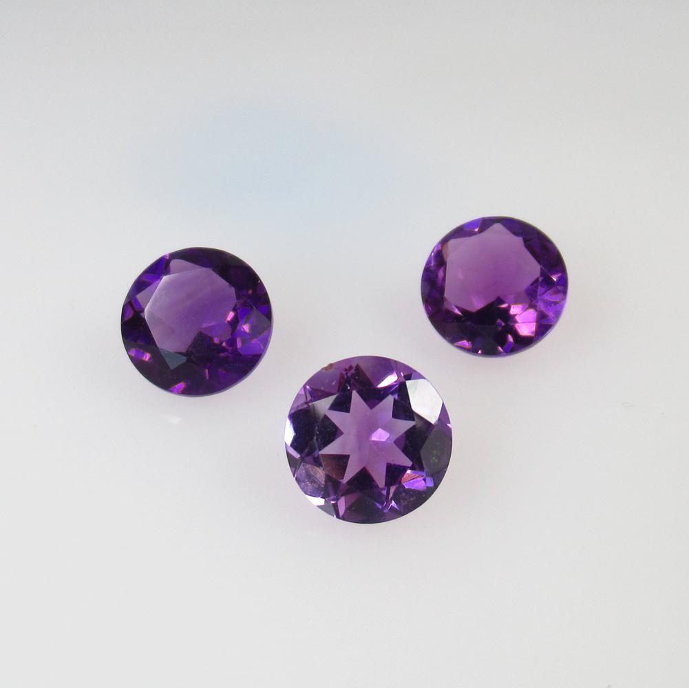 5.16 Ct Natural 3 Purple Amethyst Round Set (1 of 2)
