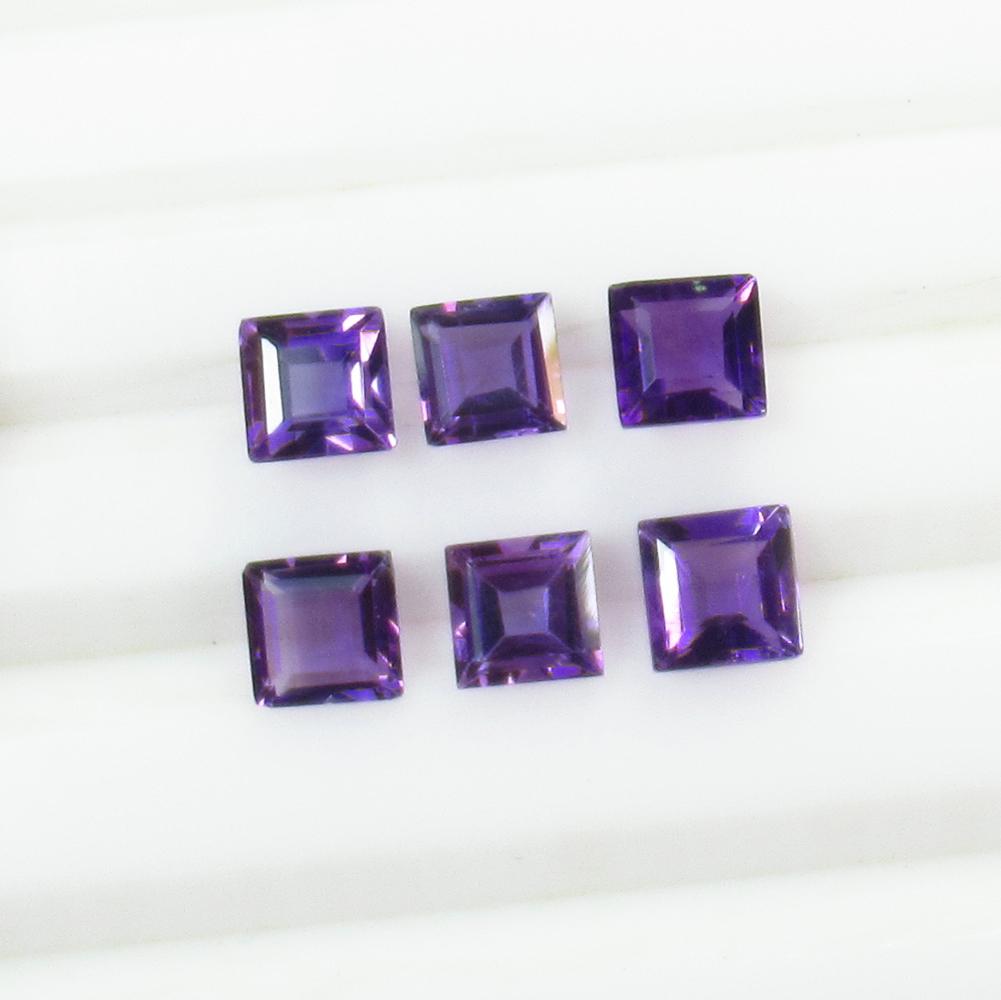 3.65 Ct Natural 6 Purple Amethyst Square Set (1 of 3)
