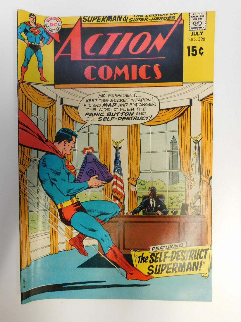 Action Comics #390: No Reserve! Action Comics #390: VG+ Shipping: Individual Comics: Flat-rate of $9.99 (1-8 comics) or $19.99 (9+ comics) to anywhere within the contiguous U.S. International: Foreign shipping rates are 