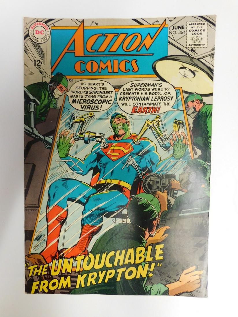 Action Comics #364: No Reserve! Action Comics #364: FN- Shipping: Individual Comics: Flat-rate of $9.99 (1-8 comics) or $19.99 (9+ comics) to anywhere within the contiguous U.S. International: Foreign shipping rates are 
