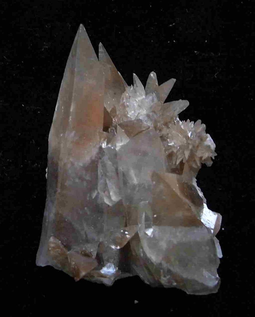 GEMMY CALCITE WITH HEMATITE OVERCAST: Title: GEMMY CALCITE WITH HEMATITE OVERCAST Origin: Leiping Mine, Chenzhen, China Size: 7x4x1 cm / 52 gram gemmy calcite crystal layer with hematite overcast Reserve: $10.00 Shipping: Domestic: Flat-r