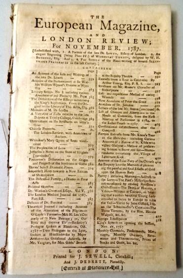 1787 European Magazine Nice Engravings (1 of 3)