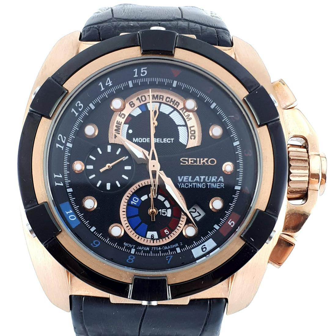 Seiko - VELANTURA YACHTING TIMER - Ref:7T02-OMOO - Men: Brand : Seiko Model : VELANTURA YACHTING TIMER Ref : 7T02-OMOO Gender : Men Movement : Quartz Type : Analogue wristwatch Total Lenght : 23 cm / 9,06 inch (Including Watch Case) Case Size : 4