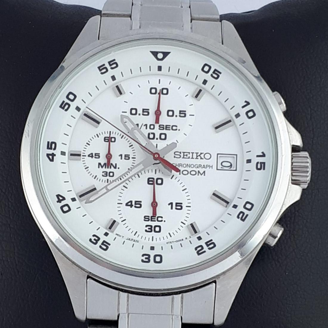 Seiko - Chronograph - Ref:811227 - Men - 2011-present: Brand : Seiko Model : Chronograph Ref : 811227 Gender : Men Movement : Quartz Type : Analogue wristwatch Total Lenght : 22 cm / 8,66 inch (Including Watch Case) Case Size : 37,5 mm / 1,48 In