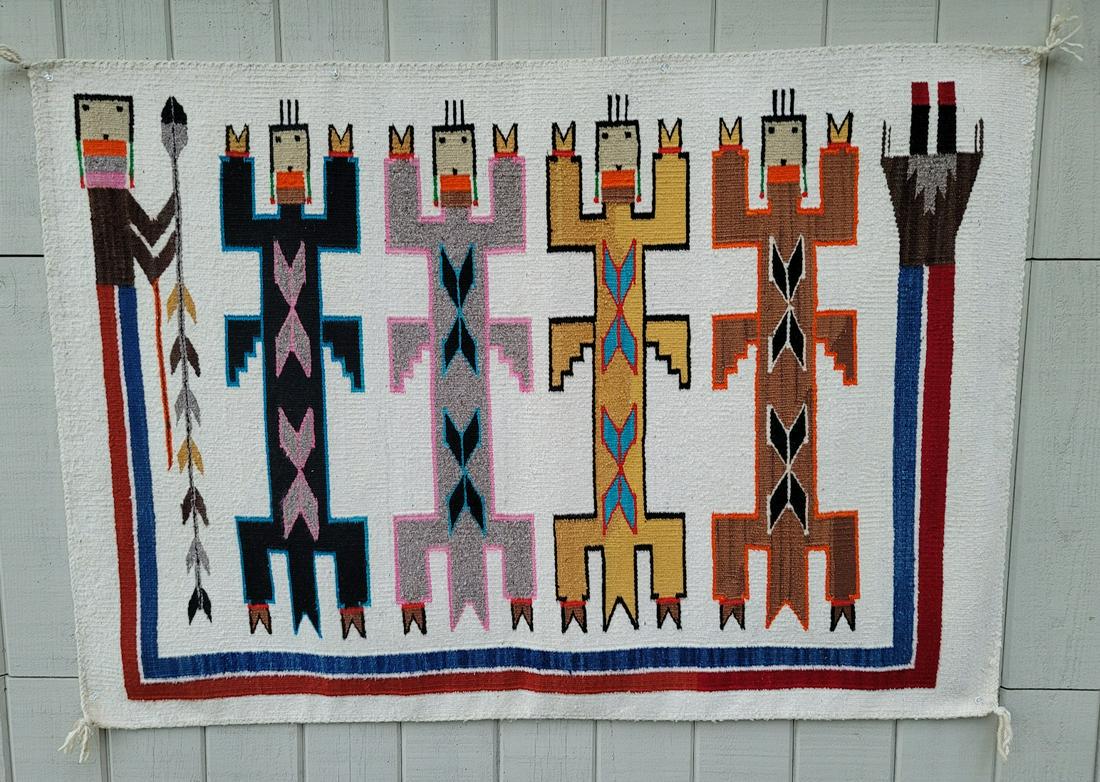 Navajo woven Yei rug ca 1950's (1 of 5)