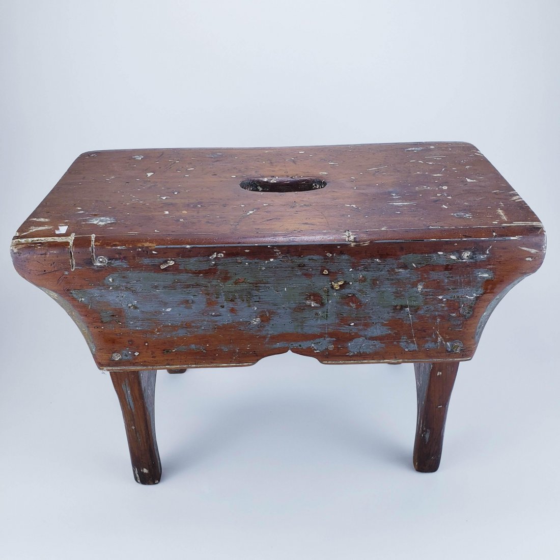 Primitive Stool w/ Boot Jack Ends, Old Paint (1 of 5)