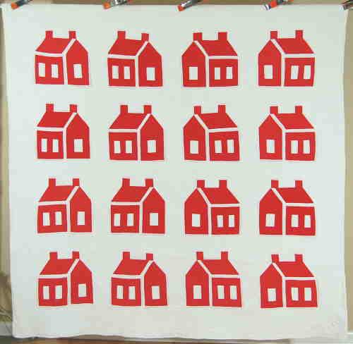 1890's Red & White Schoolhouse Quilt (1 of 7)