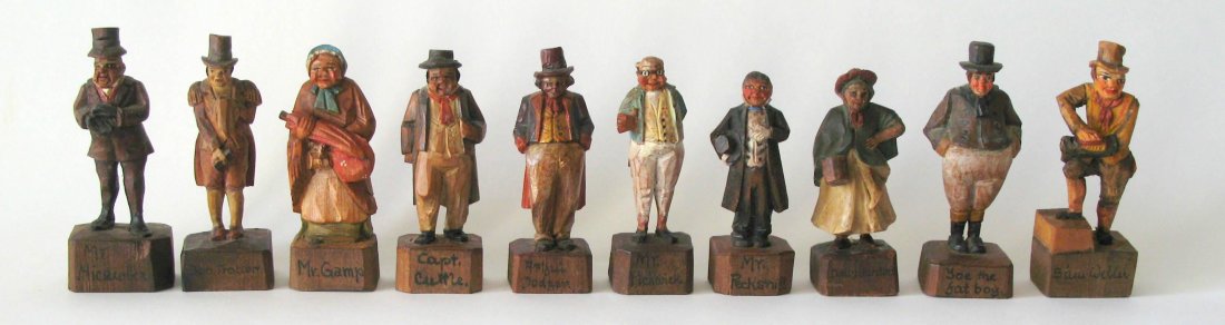 Early Wood Carvings Of Charles Dickens Characters (1 of 12)
